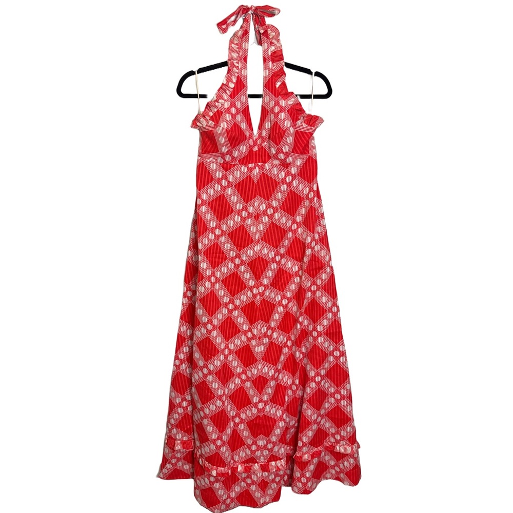 Vintage Princess Kaiulani Red Halter Maxi Dress - Made in Hawaii